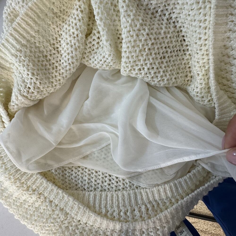 Torn by Ronny Kobo The Kate Dress Knit Sleeveless Bead Accents Color Pearl Sz M - Picture 10 of 13